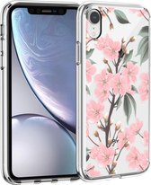 iMoshion Design voor de iPhone Xr hoesje - Bloem - Roze / Groen