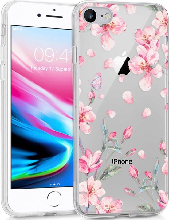 iMoshion Design voor de iPhone SE (2022 / 2020) / 8 / 7 / 6s hoesje - Bloem  - Roze | bol.com