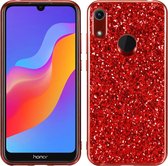 Glittery poeder schokbestendig TPU-hoesje voor Huawei Honor Play 8A (rood)