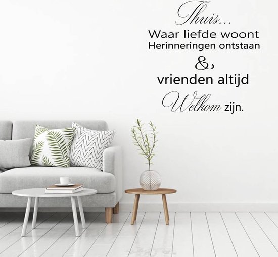 Muursticker Thuis Waar Liefde Woont - - 40 x 40 cm - woonkamer nederlandse... | bol.com