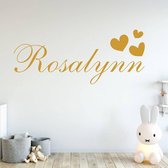 Muursticker Naam Met Hartjes -  Goud -  80 x 32 cm  -  baby en kinderkamer - meisjes  baby en kinderkamer - baby  baby en kinderkamer  naam stickers   - Muursticker4Sale