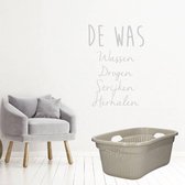 Muursticker De Was - Lichtgrijs - 28 x 42 cm - wasruimte muurstickers