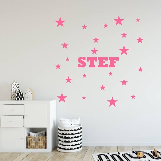 Muursticker Etoiles Avec Nom Rose 1 X 1 Cm Bebe Et Creche Bebe Garcon Et Bol Com