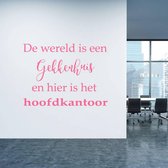 Muursticker Gekkenhuis - Roze - 60 x 45 cm - taal - nederlandse teksten woonkamer bedrijven alle