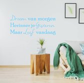 Muursticker Herinner Je Gisteren - Lichtblauw - 120 x 57 cm - woonkamer slaapkamer nederlandse teksten