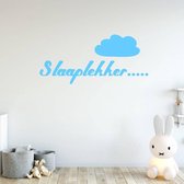 Muursticker Slaaplekker Met Wolk -  Lichtblauw -  160 x 74 cm  -  baby en kinderkamer  nederlandse teksten  alle - Muursticker4Sale