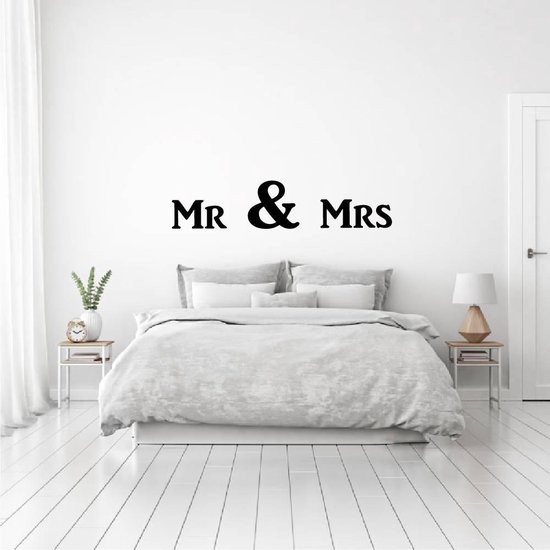 Muursticker Mr & Mrs - Rood - 160 x 35 cm - slaapkamer alle
