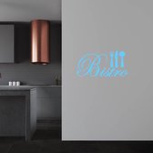 Muursticker Bistro (Met Bestek) - Lichtblauw - 160 x 80 cm - keuken alle