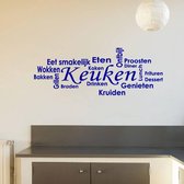 Muursticker Keuken - Donkerblauw - 120 x 44 cm - keuken nederlandse teksten
