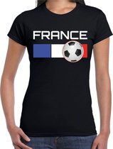 France / Frankrijk voetbal / landen t-shirt zwart dames XS