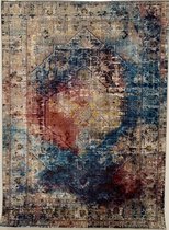 Tapijtenloods Picasso Heriz Vintage Vloerkleed Multi / Blauw Laagpolig- 200x290 CM