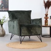 Bronx71® Velvet fauteuil Mika groen