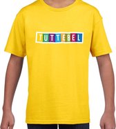 Tuttebel fun tekst t-shirt geel kids L (146-152)