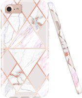 Telefoonhoesje - Back Cover - Geschikt Voor Apple IPhone SE (2020) - Wit En Roze Telefoonhoesje - Back Cover - Geschikt Voor Apple IPhone SE (2020) - Wit En Roze