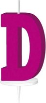 Haza Original Letterkaars ''d'' Met Houder 4 Cm Wax Fuchsia