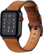 Wabando Leren Bandje Crazy Horse Cognac compatibel met Apple Watch 45/44/42 mm