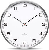 Huygens - One Arabic 35cm - RVS - Wandklok - Stil - Quartz uurwerk