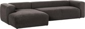 Kave Home - 3-zitsbank Blok donkergrijs met chaise longue links 330 cm