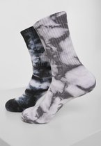 Urban Classics Sokken -35/38- High Tie Dye 2-Pack Zwart/Grijs