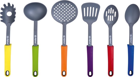 Brabantia - Kit d'ustensiles de cuisine, avec louche à soupe, cuillère,  écumoire et spatule - Assortiment de coloris : : Cuisine et Maison