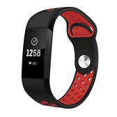 Fitbit Charge 4 sport band - zwart rood - Maat S