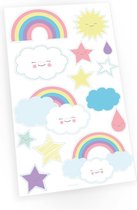 Amscan Plaktattoos Rainbow & Cloud Papier 14 Stuks