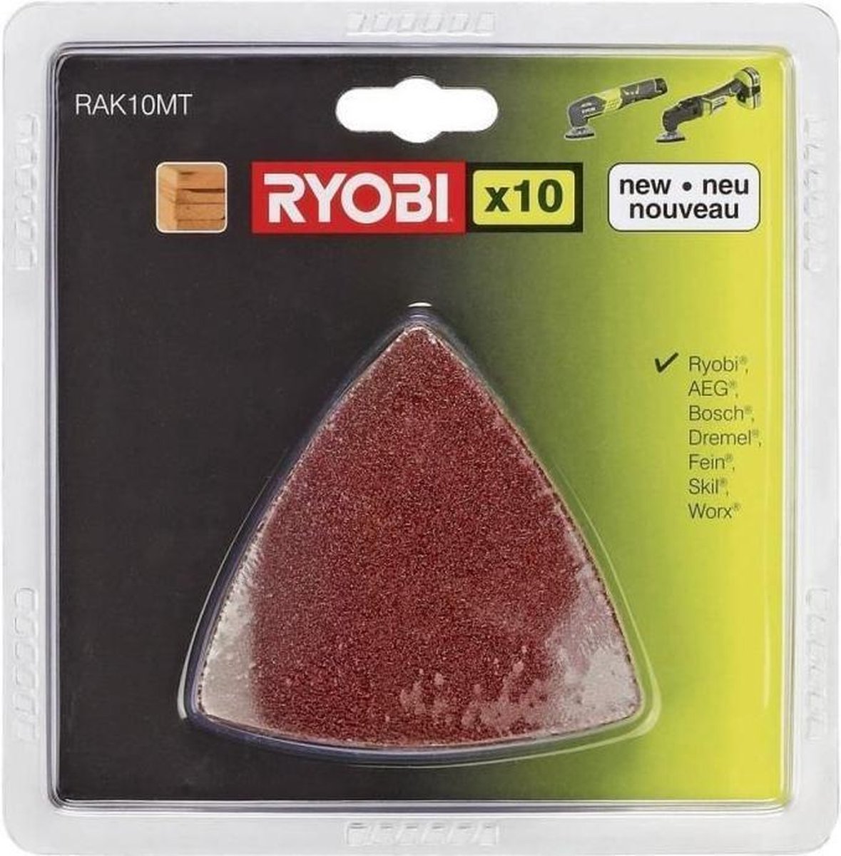 Ryobi RAK10MT 10 delige schuurpapierset - K60 / K80 / K120
