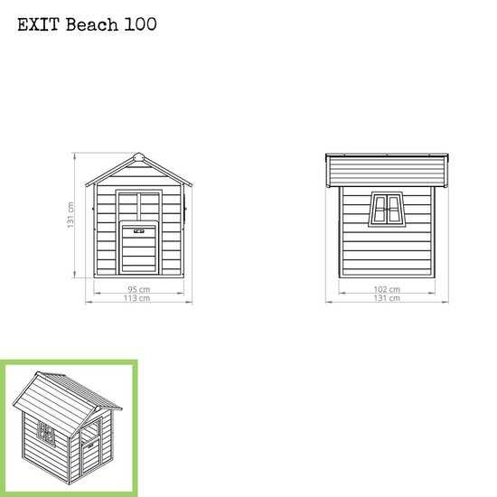 climax Anzai opladen EXIT Beach 100 houten speelhuis - grijs | bol.com