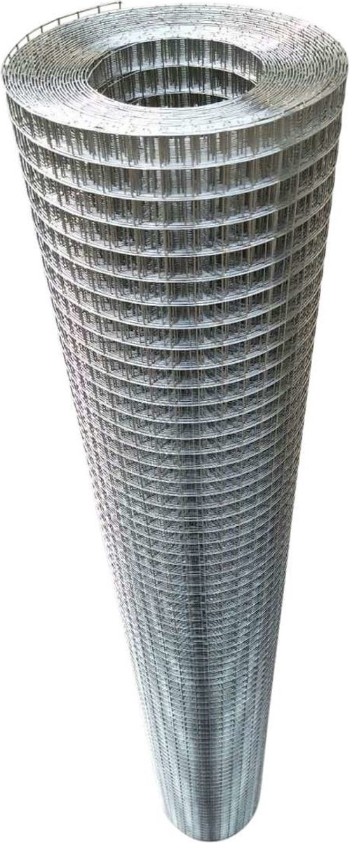 Volieregaas 12x12mm 0,80mm 100cm x 25m RVS.