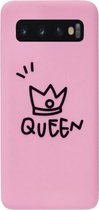 ADEL Siliconen Back Cover Softcase Hoesje Geschikt voor Samsung Galaxy S10e - Queen Roze