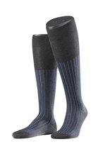 FALKE Shadow Kniehoge Sokken versterkt met motief patroon ademend lang kleurrijk hoog en warm geribbeld gestreept Katoen Grijs Heren sokken - Maat 39-40