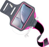 Mobiparts Comfort Fit Sport Armband Apple iPhone XR Neon Roze
