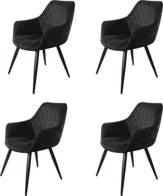 Ravi 2.0 - kuipstoel - stoel - industrieel - met armleuning - velvet -... | bol.com
