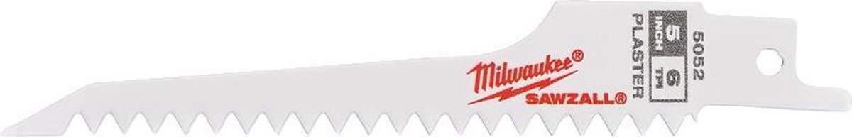 Milwaukee 48005052 Reciprozaagblad - 125 x 6TPI - Gips (5st)