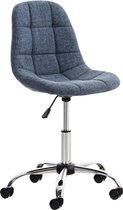 Bureaustoel - Kruk - Scandinavisch design - In hoogte verstelbaar - Stof - Blauw - 47x35x91 cm
