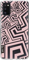 Casetastic Samsung Galaxy A41 (2020) Hoesje - Softcover Hoesje met Design - Abstract Pink Wave Print