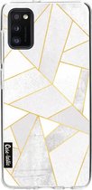 Casetastic Samsung Galaxy A41 (2020) Hoesje - Softcover Hoesje met Design - White Stone Print
