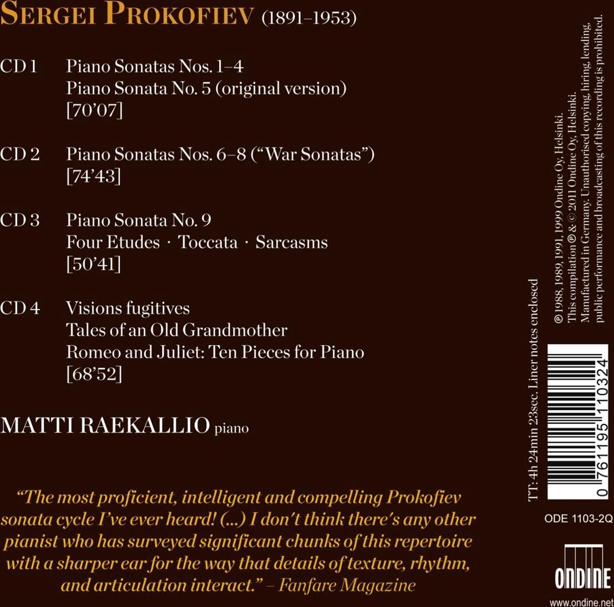 Prokofiev: Piano Sonatas 1-9, Matti Raekallio | CD (album