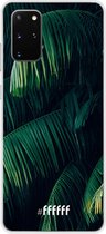 6F hoesje - geschikt voor Samsung Galaxy S20+ -  Transparant TPU Case - Palm Leaves Dark #ffffff