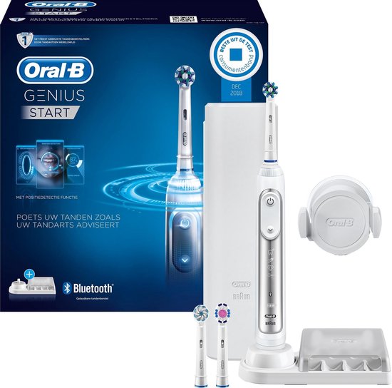 Oral-B Genius - Elektrische Tandenborstel - Silver - Met 3 Opzetborstels - Oral B
