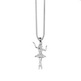 Silventi 932481790 Zilveren Hanger - Slangencollier - 42 cm - Ballerina - 25 mm - Zirkonia - Zilverkleurig