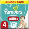 Pampers Baby-Dry Pants - Maat 4 (9kg-15kg) - 74 Luierbroekjes - Jumbo+ Pack