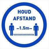 houd afstand corona vloerstickers - corona sticker - Ø 20cm - kobalt blauw - vloersticker corona - waarschuwingsstickers - antislip - covid-19-sticker - afstand houden sticker - corona