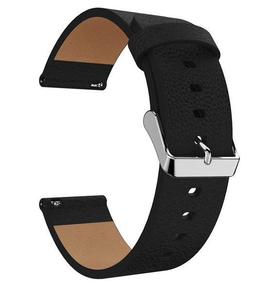 SmartphoneClip® Bandje Leather Black geschikt voor Fitbit Versa (Lite)