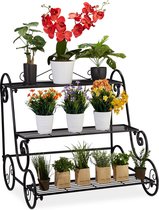 Relaxdays plantenrek - planten etagere - bloemenrek - plantentrap - bloementrap - metaal