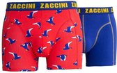 Zaccini - 2-Pack Boxershorts - Birds - Rood Blauw