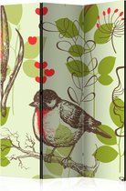 Kamerscherm - Scheidingswand - Vouwscherm - Bird and lilies vintage pattern [Room Dividers] 135x172 - Artgeist Vouwscherm