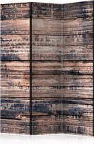 Kamerscherm - Scheidingswand - Vouwscherm - Burnt Boards [Room Dividers] 135x172 - Artgeist Vouwscherm