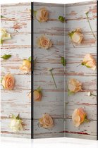 Kamerscherm - Scheidingswand - Vouwscherm - Wood & Roses [Room Dividers] 135x172 - Artgeist Vouwscherm