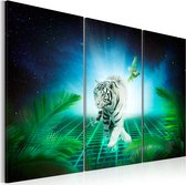 Schilderijen Op Canvas - Schilderij - Ice tiger 60x40 - Artgeist Schilderij